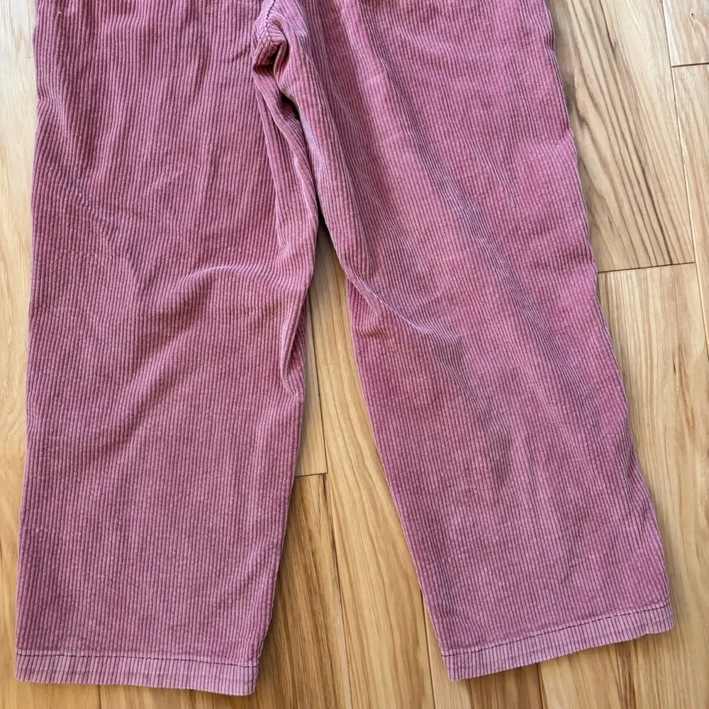 Free People Outpost Corduroy Muted Pink Button Front Long Sleeve Jumpsuit